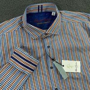 Robert Graham Shirt Mens XL Blue Check Deen Tailored Button Up Flip Cuff